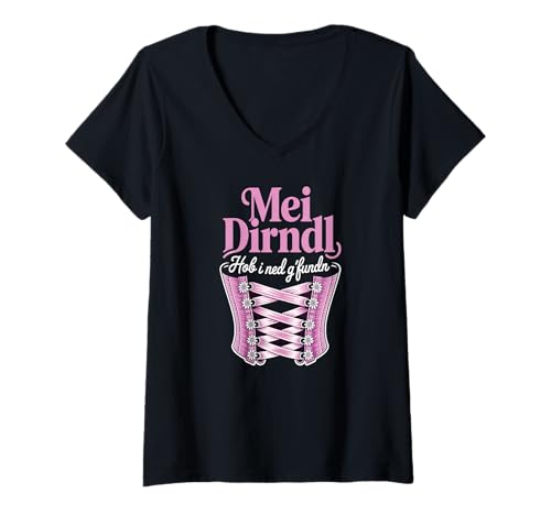 Damen Damen Trachtenshirt Trachten T-Shirt Tracht Ersatz Dirndl T-Shirt mit V-Ausschnitt von Lustige Trachtenshirts Frauen & Kinder Mädchen