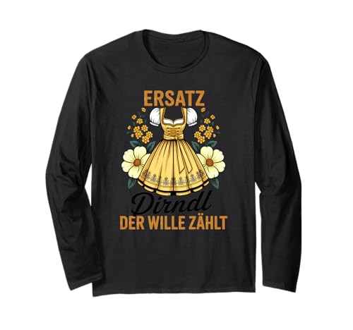Damen Trachtenshirt Trachten T-Shirt Tracht Ersatz Dirndl Langarmshirt von Lustige Trachtenshirts Frauen & Kinder Mädchen