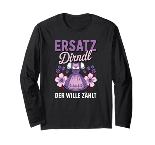 Damen Trachtenshirt Trachten T-Shirt Tracht Ersatz Dirndl Langarmshirt von Lustige Trachtenshirts Frauen & Kinder Mädchen