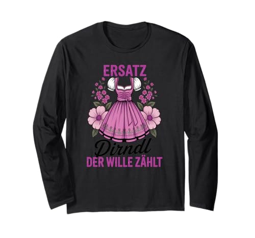 Damen Trachtenshirt Trachten T-Shirt Tracht Ersatz Dirndl Langarmshirt von Lustige Trachtenshirts Frauen & Kinder Mädchen