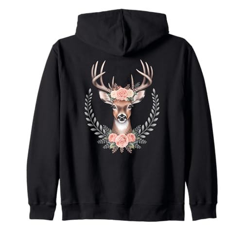 Hirsch T-Shirt Damen Trachtenshirt Ersatz Dirndl Trachten Kapuzenjacke von Lustige Trachtenshirts Frauen & Kinder Mädchen