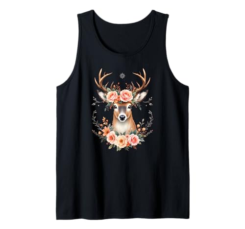 Hirsch T-Shirt Damen Trachtenshirt Ersatz Dirndl Trachten Tank Top von Lustige Trachtenshirts Frauen & Kinder Mädchen