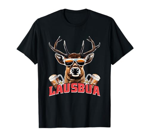 LAUSBUA - Herren Trachtenshirt Oktoberfest Hirsch T-Shirt von Lustige Trachtenshirts Oktoberfest Bayerische Mode