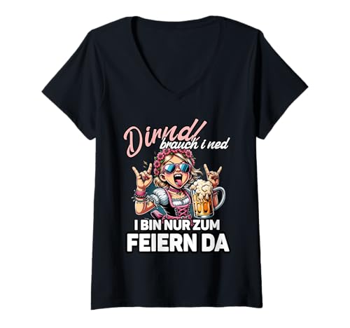 Damen Dirndl Brauch I Ned Oktoberfest Trachtenshirt Damen Trachten T-Shirt mit V-Ausschnitt Damen Dirndl Brauch I Ned Oktoberfest Trachtenshirt Damen Trachten T-Shirt mit V-Ausschnitt von Lustige Trachtenshirts & Ersatz Dirndl Sprüche
