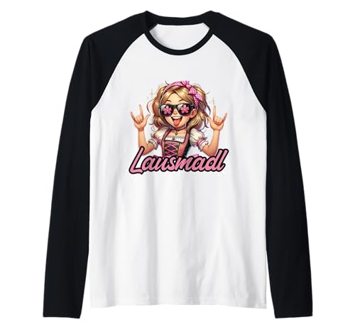 Oktoberfest Trachtenshirt Damen Dirndl Ersatz Lausmadl Raglan Oktoberfest Trachtenshirt Damen Dirndl Ersatz Lausmadl Raglan von Lustige Trachtenshirts & Ersatz Dirndl Sprüche