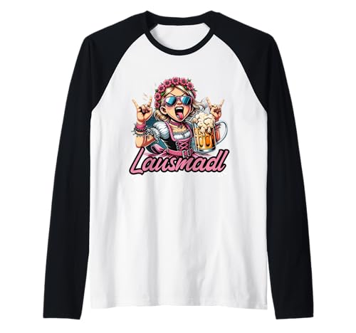 Oktoberfest Trachtenshirt Damen Dirndl Ersatz Lausmadl Raglan Oktoberfest Trachtenshirt Damen Dirndl Ersatz Lausmadl Raglan von Lustige Trachtenshirts & Ersatz Dirndl Sprüche
