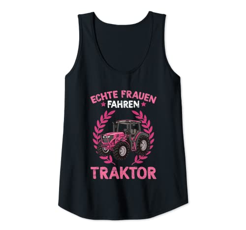 Damen Echte Frauen Fahren Traktor Trecker Landwirtin Spruch Tank Top Damen Echte Frauen Fahren Traktor Trecker Landwirtin Spruch Tank Top von Lustige Trecker Spruch Geschenke Für Frauen