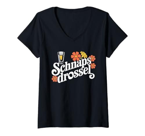 Damen Saufen Spruch Gruppen Party Alkohol Trinken Schnapsdrossel T-Shirt mit V-Ausschnitt Damen Saufen Spruch Gruppen Party Alkohol Trinken Schnapsdrossel T-Shirt mit V-Ausschnitt von Lustige Trinksprüche für Gruppen