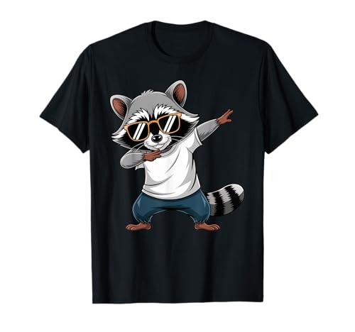 Retro Dab Dabbing Waschbär Männer Damen Tier Motiv Waschbär T-Shirt Retro Dab Dabbing Waschbär Männer Damen Tier Motiv Waschbär T-Shirt von Lustige Tshirts Männer Damen Mädchen Kleidung