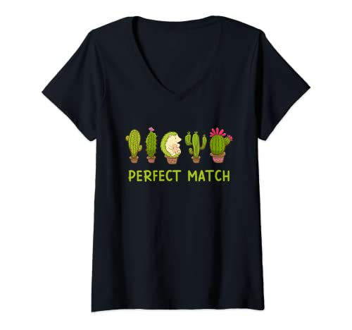 Damen Perfektes Match Igel und Kaktus Valentinstag T-Shirt mit V-Ausschnitt Damen Perfektes Match Igel und Kaktus Valentinstag T-Shirt mit V-Ausschnitt von Lustige Valentinstag Geschenke für ihn und sie