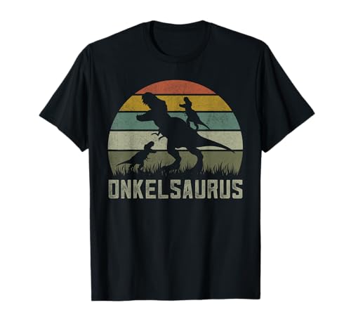 Lustige 2 Kinder Dinosaurier Onkel T-Stück, Saurier Familie T-Shirt Lustige 2 Kinder Dinosaurier Onkel T-Stück, Saurier Familie T-Shirt von Lustige Vatertag Saurier Geschenke für Onkel