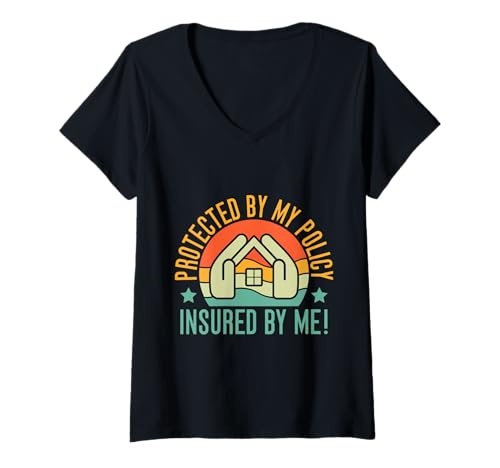 Damen Versicherungsvertreter Protected by My Policy T-Shirt mit V-Ausschnitt Damen Versicherungsvertreter Protected by My Policy T-Shirt mit V-Ausschnitt von Lustige Versicherungsvertreter Designs für Männer