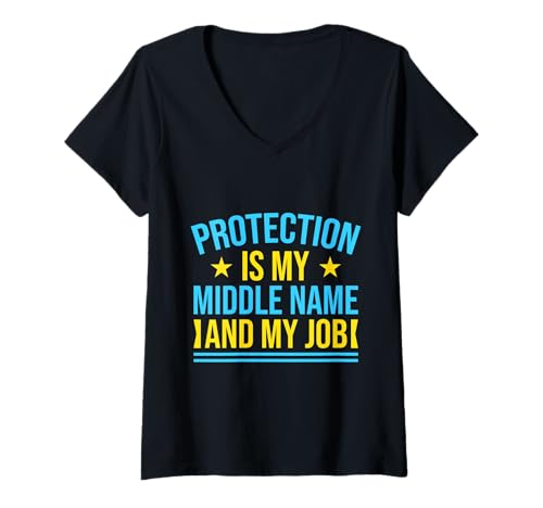 Damen Versicherungsvertreter Protection My Job Versicherungsmann T-Shirt mit V-Ausschnitt Damen Versicherungsvertreter Protection My Job Versicherungsmann T-Shirt mit V-Ausschnitt von Lustige Versicherungsvertreter Designs für Männer