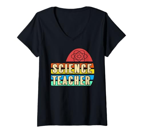 Damen Retro Wissenschaft Lehrer Physik Nostalgie T-Shirt mit V-Ausschnitt Damen Retro Wissenschaft Lehrer Physik Nostalgie T-Shirt mit V-Ausschnitt von Lustige Vintage Nerds und Pädagogen