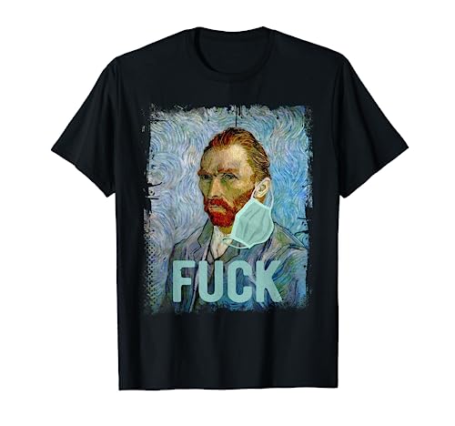 Van Gogh Shirt Sternennacht Selbsportät Maske Mundschutz T-Shirt von Lustige Virus Quarantäne Witzige Geschenke