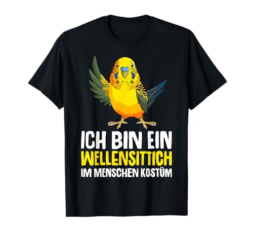 Wellensittich Kostüm Sittich Damen Mädchen Kinder T-Shirt von Lustige Vogel Liebhaber Geschenkideen