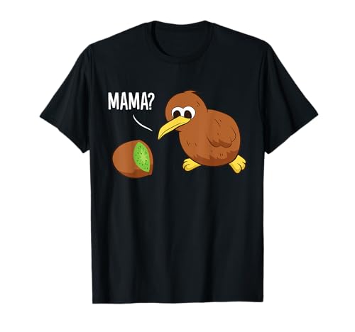 Lustige Vogel Sprüche Kiwi Vogel Mama Kiwi Frucht T-Shirt Schwarz S Damen Unisex Kinder Cartoon Halbarm Mandarin Collar Casual von Lustige Vogel Sprüche für Vogel Liebhaber