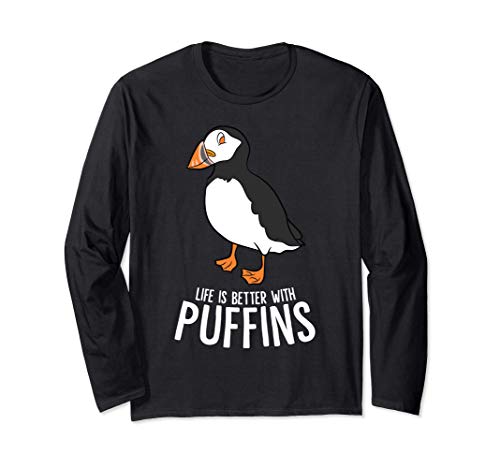 Nur Ein Mädchen Das Papageientaucher Liebt Puffin Papagei Langarmshirt von Lustige Vogel Sprüche für Vogel Liebhaber