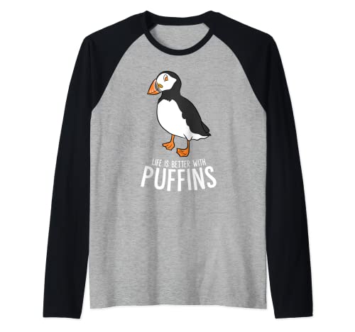 Nur Ein Mädchen Das Papageientaucher Liebt Puffin Papagei Raglan von Lustige Vogel Sprüche für Vogel Liebhaber