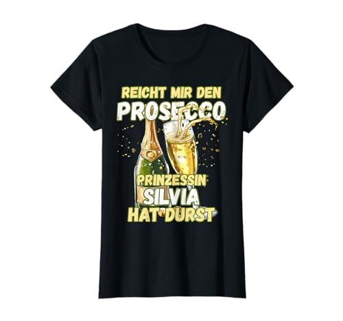 Prosecco TShirt Spruch JGA Shirt Vorname Silvia Damen T-Shirt Prosecco TShirt Spruch JGA Shirt Vorname Silvia Damen T-Shirt von Lustige Vornamen Damen Shirts mit Prosecco Spruch