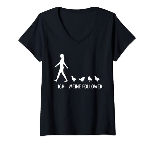 Damen Ich Meine Follower Wachtel Liebhaber Wachteln Spruch Züchter T-Shirt mit V-Ausschnitt Damen Ich Meine Follower Wachtel Liebhaber Wachteln Spruch Züchter T-Shirt mit V-Ausschnitt von Lustige Wachtelliebhaber Wachtelzüchter Outfis