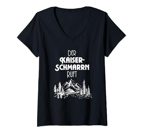 Damen Der Kaiserschmarrn Ruft - Berge Wandern T-Shirt mit V-Ausschnitt Damen Der Kaiserschmarrn Ruft - Berge Wandern T-Shirt mit V-Ausschnitt von Lustige Wander Kaiserschmarrn Spruch Designs