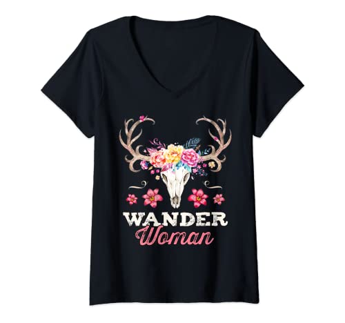 Damen Wander Woman T-Shirt Damen Wander Tshirt Damen lustig Frauen T-Shirt mit V-Ausschnitt Damen Wander Woman T-Shirt Damen Wander Tshirt Damen lustig Frauen T-Shirt mit V-Ausschnitt von Lustige Wander Shirts Damen