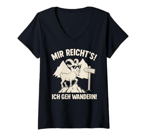 Damen Mir reichts' s ich GEH wandern Humor Bergsteiger Wanderer T-Shirt mit V-Ausschnitt Damen Mir reichts' s ich GEH wandern Humor Bergsteiger Wanderer T-Shirt mit V-Ausschnitt von Lustige Wander Spruch Geschenke für Wanderer