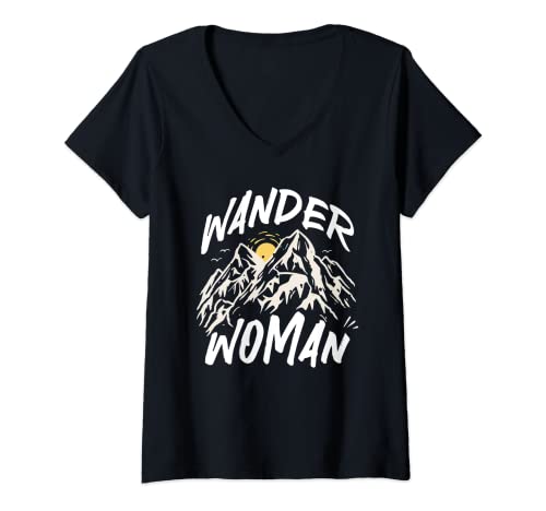 Damen Bergsteiger Wander Woman Wandern Frauen Bergsteigen Spruch T-Shirt mit V-Ausschnitt Damen Bergsteiger Wander Woman Wandern Frauen Bergsteigen Spruch T-Shirt mit V-Ausschnitt von Lustige Wander Sprüche für Frauen