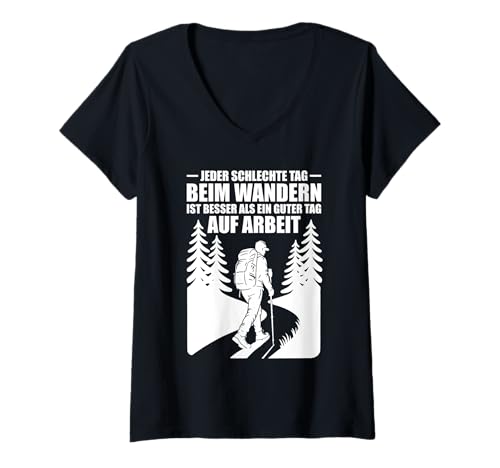 Damen Wanderer Abenteuer Lustiges Natur Outdoor Wandern T-Shirt mit V-Ausschnitt Damen Wanderer Abenteuer Lustiges Natur Outdoor Wandern T-Shirt mit V-Ausschnitt von Lustige Wanderer Geschenke für Damen Herren Kinder