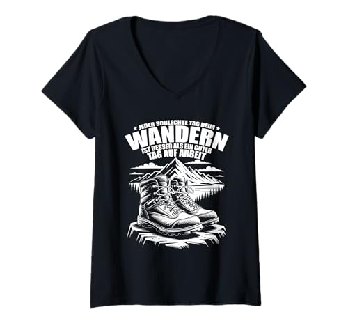 Damen Wanderer Abenteuer Lustiges Natur Outdoor Wandern T-Shirt mit V-Ausschnitt Damen Wanderer Abenteuer Lustiges Natur Outdoor Wandern T-Shirt mit V-Ausschnitt von Lustige Wanderer Geschenke für Damen Herren Kinder