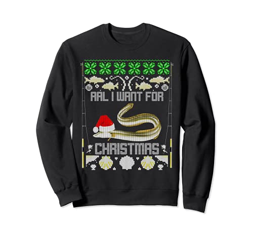 AAL I want for Angeln Fisch Angler Strick Look Advent Herren Sweatshirt AAL I want for Angeln Fisch Angler Strick Look Advent Herren Sweatshirt von Lustige Weihnachten funny ugly christmas sweater
