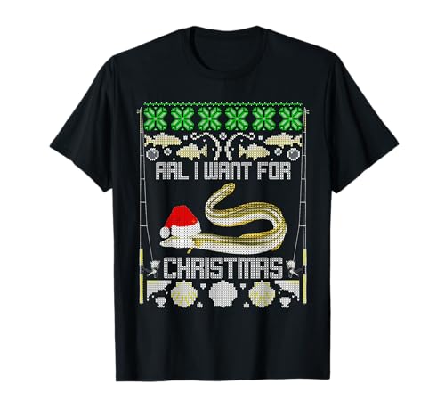 AAL I want for Angeln Fisch Angler Strick Look Advent Herren T-Shirt AAL I want for Angeln Fisch Angler Strick Look Advent Herren T-Shirt von Lustige Weihnachten funny ugly christmas sweater