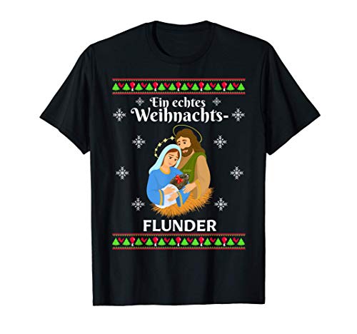 Flunder Fisch Weihnachtswunder Herren Angeln Ostsee Nordsee T-Shirt Flunder Fisch Weihnachtswunder Herren Angeln Ostsee Nordsee T-Shirt von Lustige Weihnachten funny ugly christmas sweater