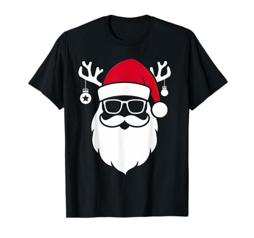 Weihnachtsmann Gesicht Weihnachts Shirt Herren Christmas T-Shirt von Lustige Weihnachts Tshirts Christmas Gifts