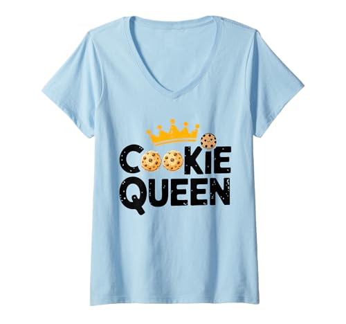 Damen Cookie Queen T-Shirt mit V-Ausschnitt Damen Cookie Queen T-Shirt mit V-Ausschnitt von Lustige Weihnachts- und Weihnachtsgeschenke