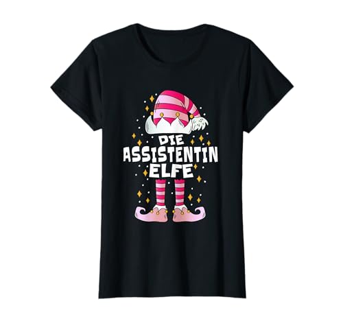 Lustige Weihnachtselfen Berufe Store Damen Assistentin Elfe Weihnachten T-Shirt X-Small Schwarz V-Ausschnitt Cartoon Weihnachten Frauen Assistentinnen Weihnachtsfans von Lustige Weihnachtselfen Berufe Store