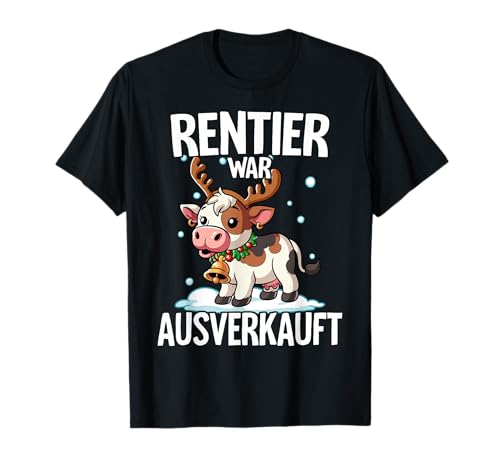 Lustige Weihnachtsgeschenke Rentier War Ausverkauft Weihnachts T-Shirt, Unisex Erwachsene, Kinder, Schwarz, S (Small, EU), Klassisch, Text, Rundhals-Ausschnitt, Spreizkragen, Winter von Lustige Weihnachtsgeschenke