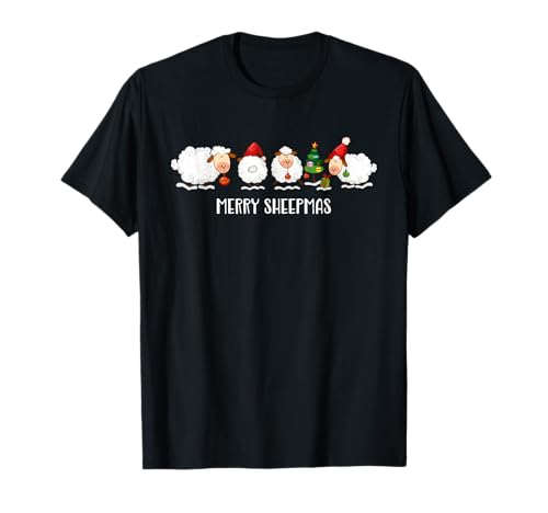 Lustige Weihnachtskleidung Schaf Landwirt Kinder - Merry Sheepmas - Frohe Weihnachten - Unisex T-Shirt - Schwarz - S - Kurzarm - Crew-Ausschnitt - Cartoon - Weihnachten - Familien, Kinder, Erwachsene Lustige Weihnachtskleidung Schaf Landwirt Kinder - Merry Sheepmas - Frohe Weihnachten - Unisex T-Shirt - Schwarz - S - Kurzarm - Crew-Ausschnitt - Cartoon - Weihnachten - Familien, Kinder, Erwachsene von Lustige Weihnachtskleidung Schaf Landwirt Kinder