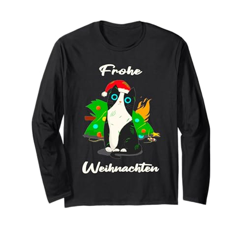 Weihnachtspullover Damen Herren lustig Katze Weihnachtspulli Langarmshirt Weihnachtspullover Damen Herren lustig Katze Weihnachtspulli Langarmshirt von Lustige Weihnachtsshirts Geschenke zu Weihnachten