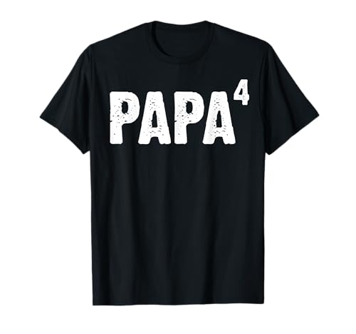 Herren Papa hoch vier Geschenk Ankündigung 4. Kind werdender Vater T-Shirt von Lustige Werdende Papa Geschenke