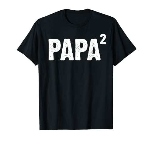 Papa hoch zwei Geschenk Ankündigung werdender Vater 2. Kind T-Shirt von Lustige Werdende Papa Geschenke