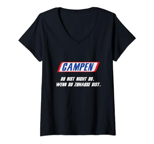 Damen Camping - du bist nicht du, wenn du Zuhause bist T-Shirt mit V-Ausschnitt Damen Camping - du bist nicht du, wenn du Zuhause bist T-Shirt mit V-Ausschnitt von Lustige Wohnwagen Camper Camping Spruch