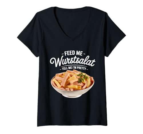 Damen Wurstsalat lustige Sprüche traditionelle Gerichte T-Shirt mit V-Ausschnitt Damen Wurstsalat lustige Sprüche traditionelle Gerichte T-Shirt mit V-Ausschnitt von Lustige Wurstsalat Sprüche