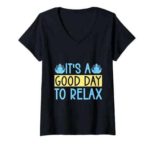Damen Yoga It´s A Good Day to Relax Lustiges Yoga T-Shirt mit V-Ausschnitt Damen Yoga It´s A Good Day to Relax Lustiges Yoga T-Shirt mit V-Ausschnitt von Lustige Yoga Shirts Für Frauen Meditationszubehör