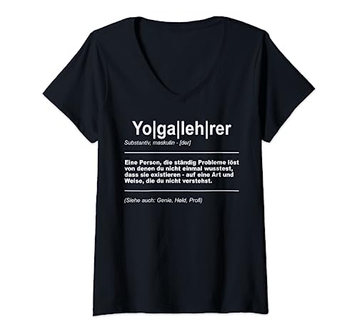 Damen Yogalehrer T-Shirt mit V-Ausschnitt Damen Yogalehrer T-Shirt mit V-Ausschnitt von Lustige Yogalehrer Geschenke