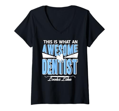 Damen So Sieht EIN Richtig Stolzer Zahnarzt Aus Humor T-Shirt mit V-Ausschnitt Damen So Sieht EIN Richtig Stolzer Zahnarzt Aus Humor T-Shirt mit V-Ausschnitt von Lustige Zahnmedizin Fans