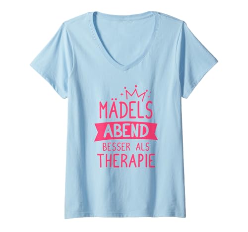 Damen Mädelsabend Besser als Therapie T-Shirt mit V-Ausschnitt Damen Mädelsabend Besser als Therapie T-Shirt mit V-Ausschnitt von Lustige Zicken Party Mädels