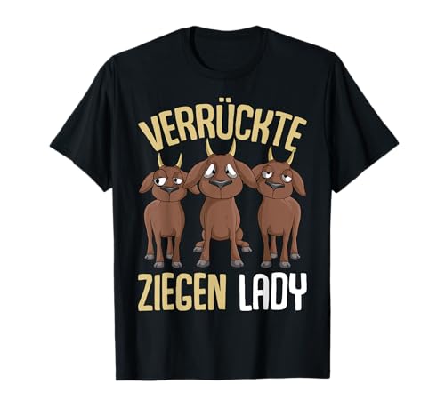 Lustige Ziegen Geschenke für Bauer & Landwirt Ziege T-Shirt Damen Schwarz S Cartoon-Goat-T-Shirt-Geschenk von Lustige Ziegen Geschenke für Bauer & Landwirt