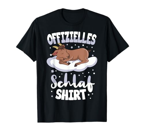 Offizielles Schlafshirt Ziegen Liebhaber Ziege Kinder Damen T-Shirt von Lustige Ziegen Geschenke für Bauer & Landwirt
